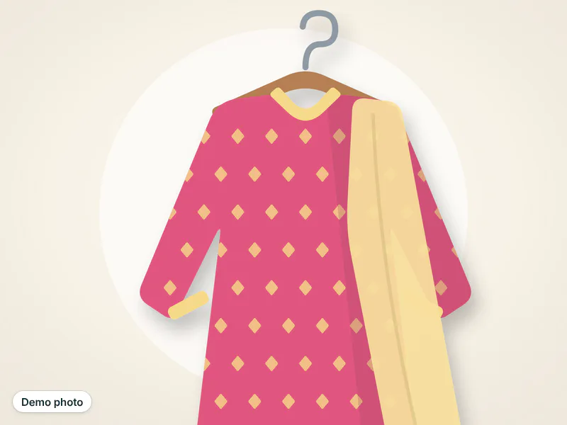 Ladies 3 piece stitched suit, pink — تصویر 2