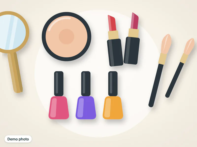 Makeup kit with brushes and mirror — تصویر 2