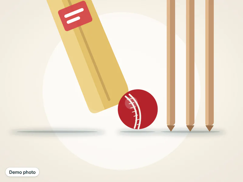 Cricket kit: bat, hard ball and stumps — تصویر 2