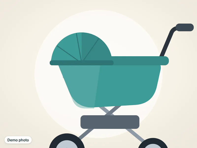 Foldable baby stroller with canopy — photo 2