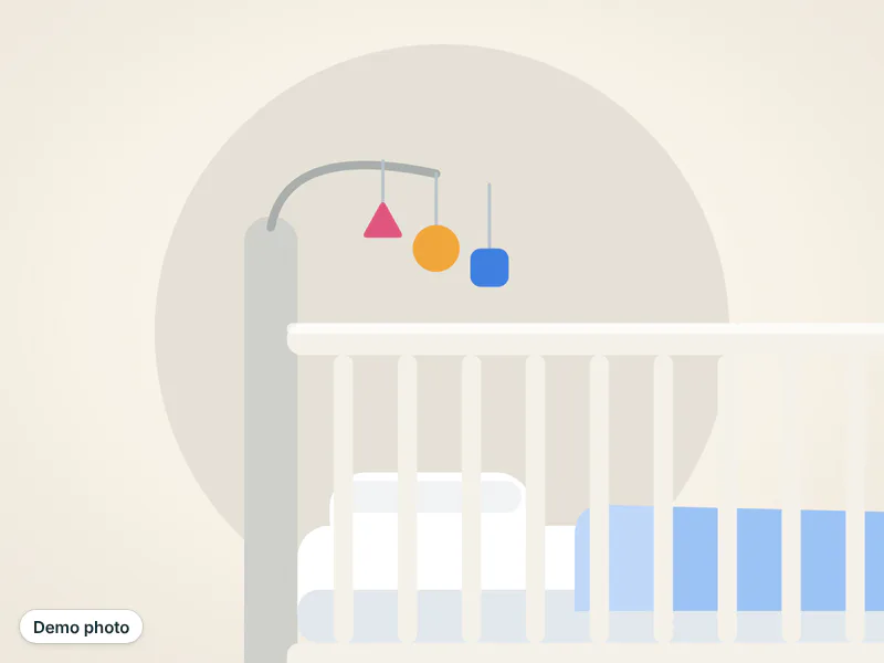Baby cot with mattress and wheels — تصویر 2