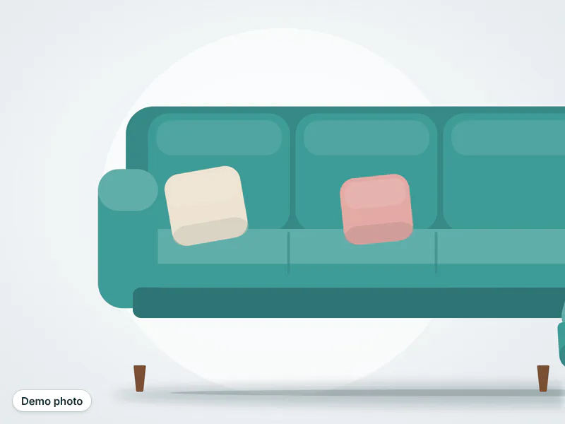 L-shaped sofa 6 seater, teal — تصویر 3