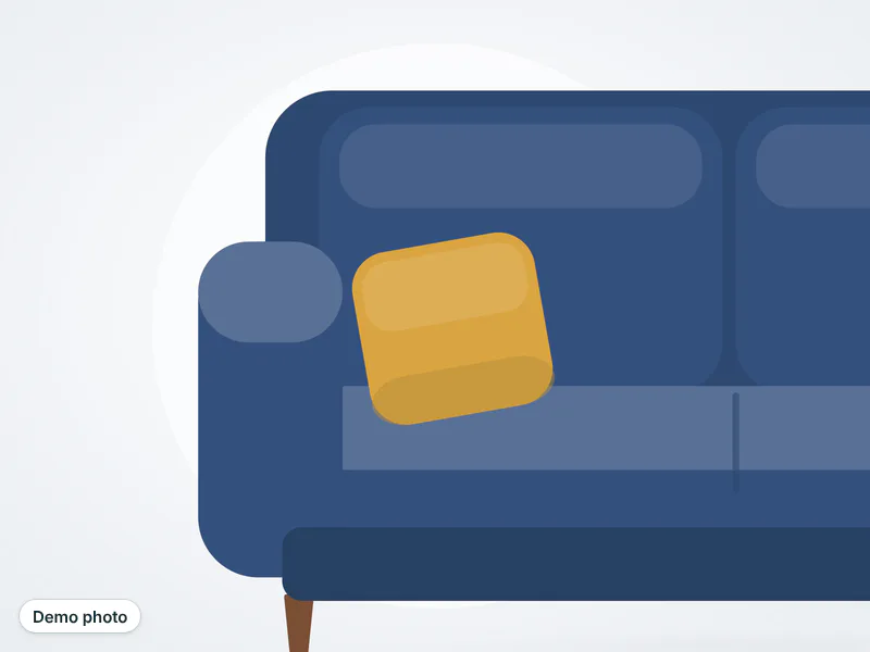 Two seater sofa, navy blue — تصویر 2