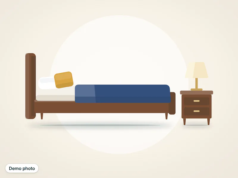 Double bed with mattress and side table — photo 2