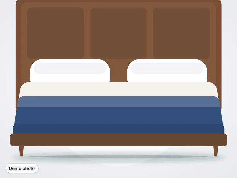 Double bed with mattress and side table — photo 3