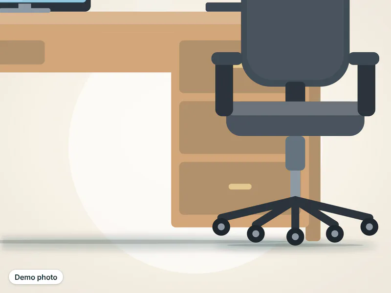 Office table with revolving chair — تصویر 3