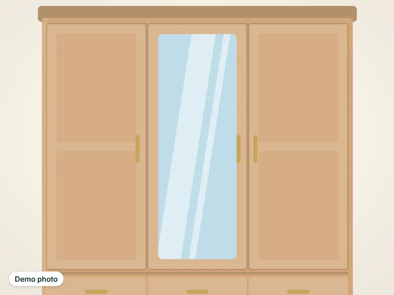 3 door wardrobe with mirror — photo 2