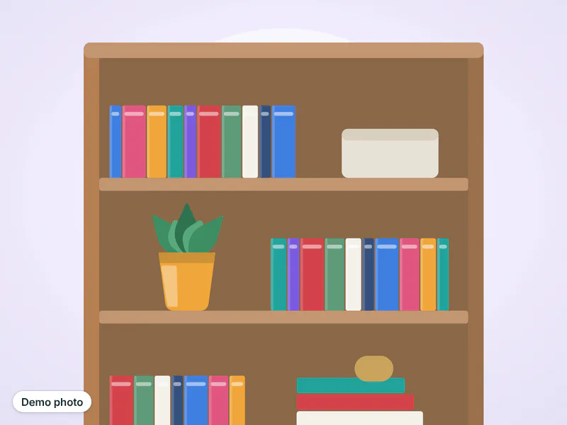 Wooden bookshelf, 4 shelves — photo 2