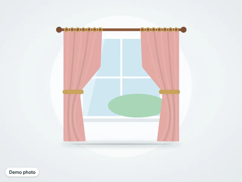 Green curtains pair with rod — photo 3