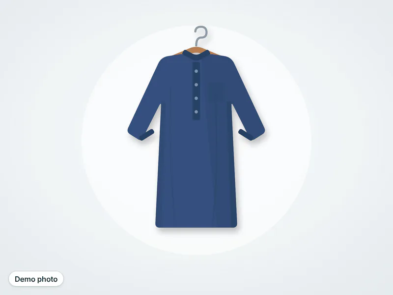 Men's white cotton kurta, stitched — photo 3
