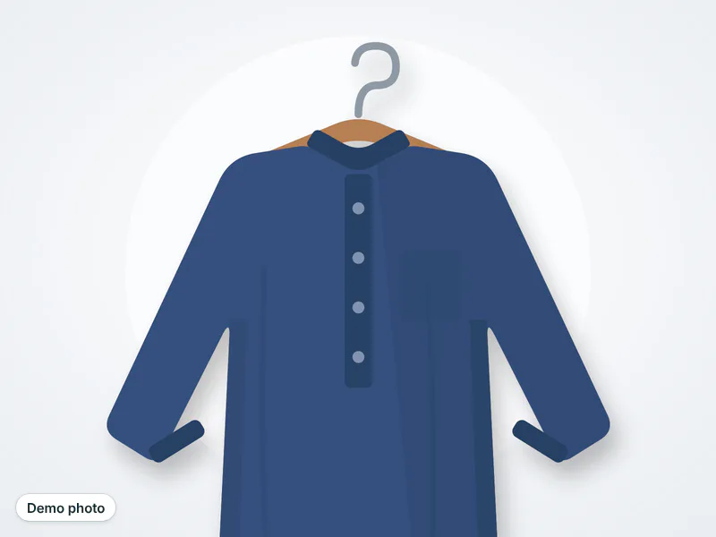 Men's navy wash & wear kurta — تصویر 2